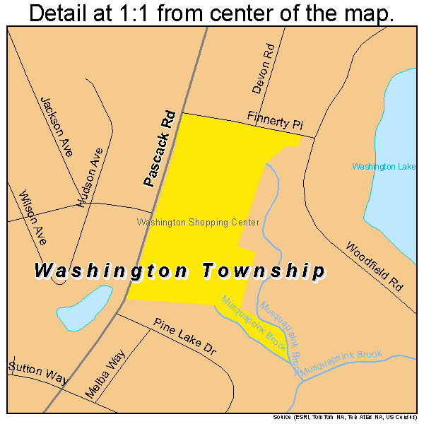 Washington Township, New Jersey road map detail