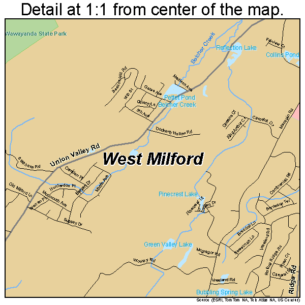 West Milford, New Jersey road map detail
