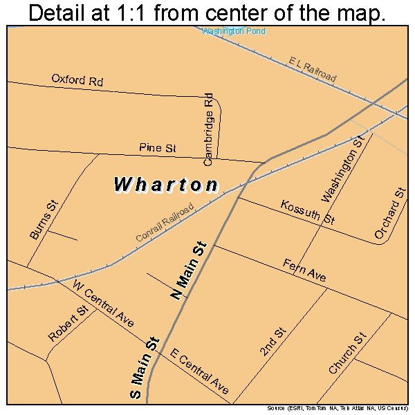 Wharton, New Jersey road map detail