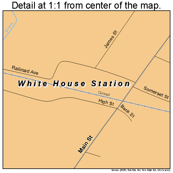 White House Station, New Jersey road map detail