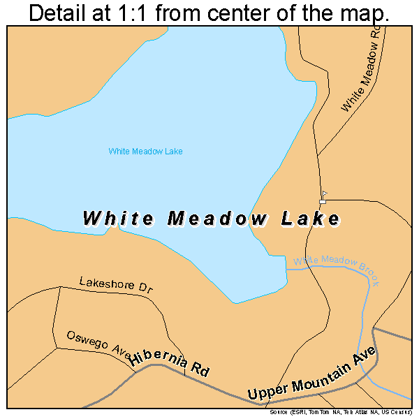 White Meadow Lake, New Jersey road map detail