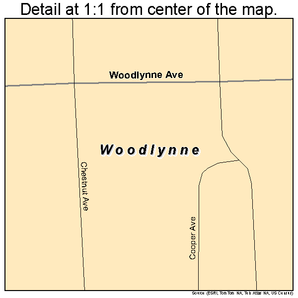 Woodlynne, New Jersey road map detail