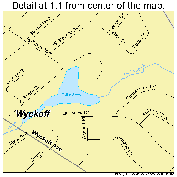 Wyckoff, New Jersey road map detail