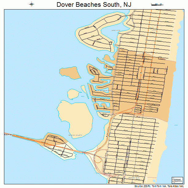 Dover Beaches South, NJ street map