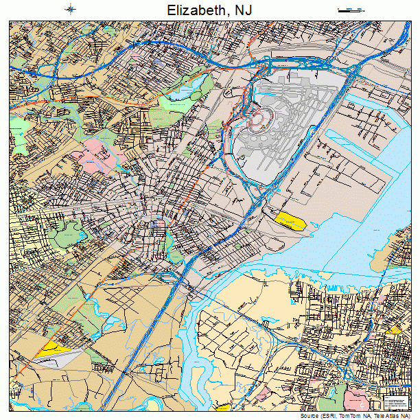 Elizabeth, NJ street map