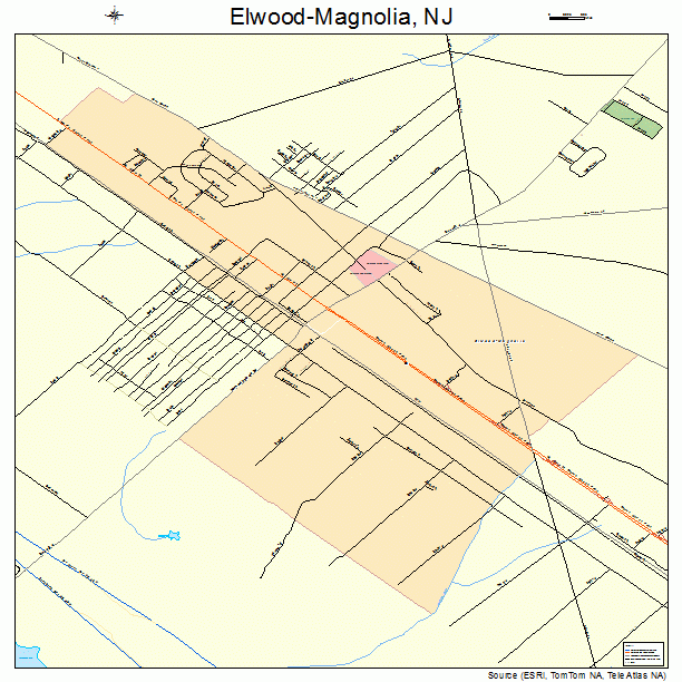Elwood-Magnolia, NJ street map