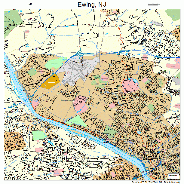 Ewing, NJ street map