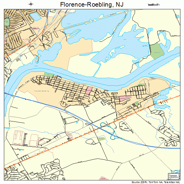 Florence-Roebling, NJ street map