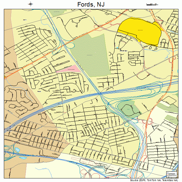 Fords, NJ street map
