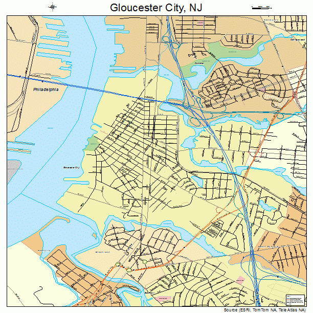 Gloucester City, NJ street map