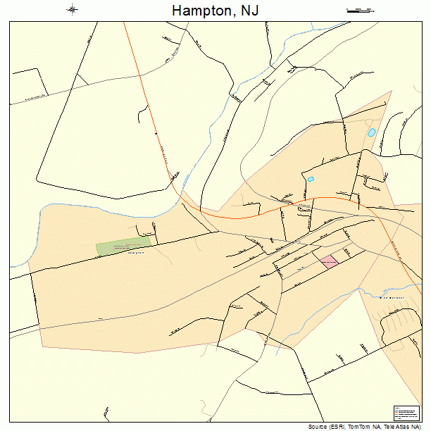 Hampton, NJ street map