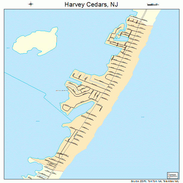 Harvey Cedars, NJ street map