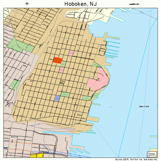 Hoboken, NJ street map