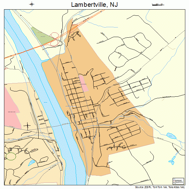 Lambertville, NJ street map