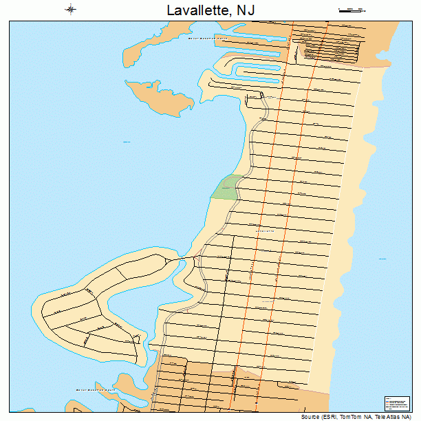 Lavallette, NJ street map