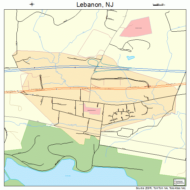 Lebanon, NJ street map