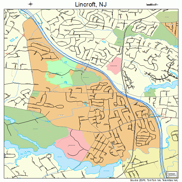 Lincroft, NJ street map