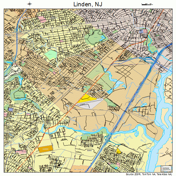 Linden, NJ street map