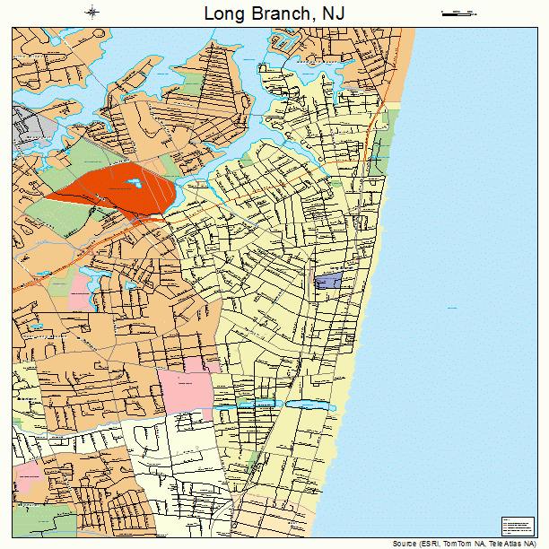 Long Branch, NJ street map