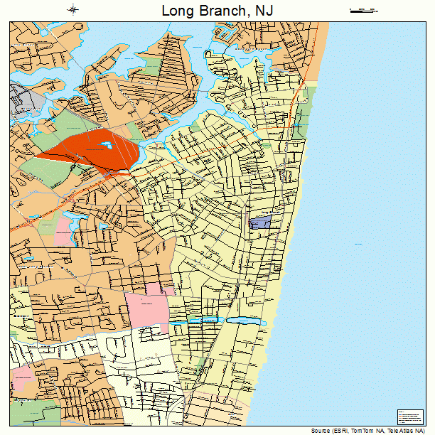 Long Branch New Jersey Street Map 3441310