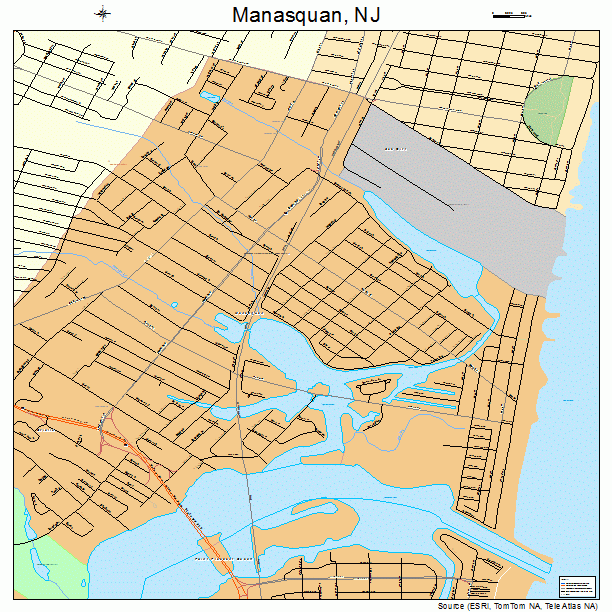 Manasquan, NJ street map