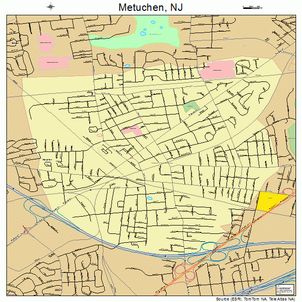 Metuchen, NJ street map