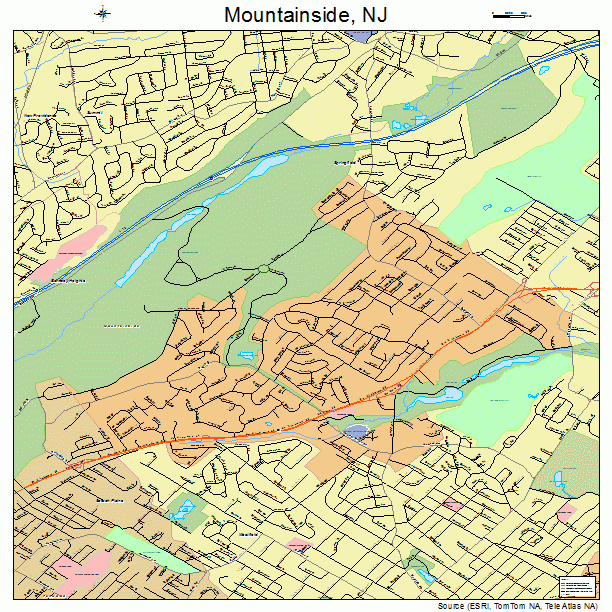 Mountainside, NJ street map