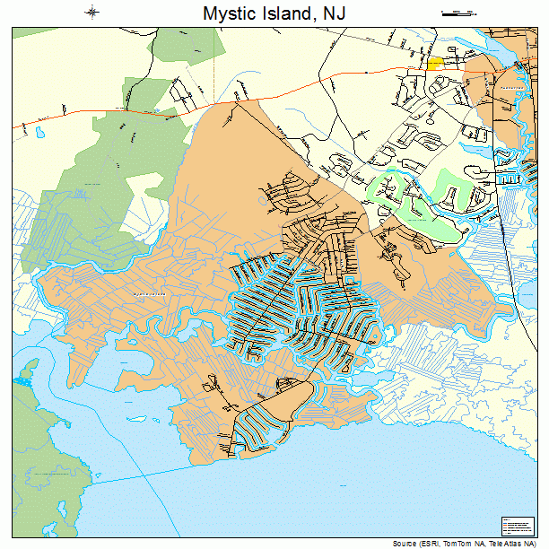 Mystic Island, NJ street map