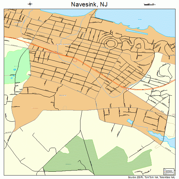 Navesink, NJ street map