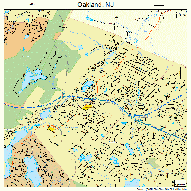 Oakland, NJ street map