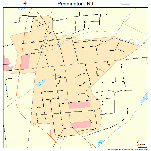 Pennington, NJ street map