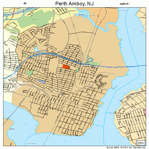Perth Amboy, NJ street map