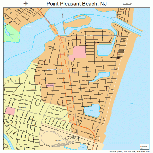 Point Pleasant Beach, NJ street map
