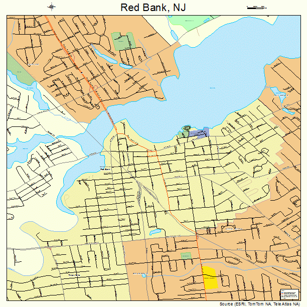 Red Bank, NJ street map