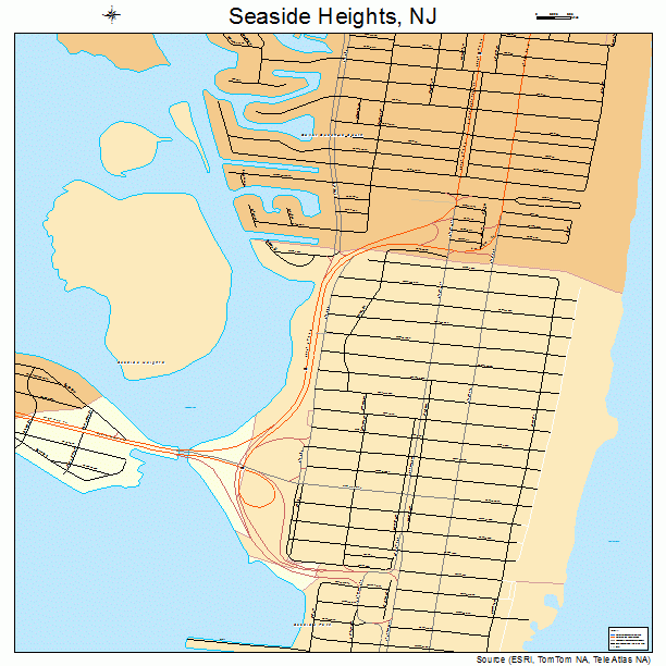 Seaside Heights, NJ street map