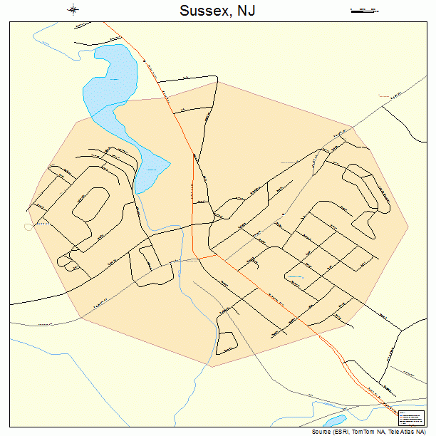 Sussex, NJ street map