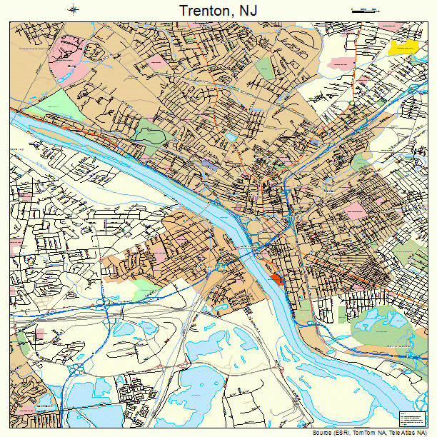 Trenton, NJ street map