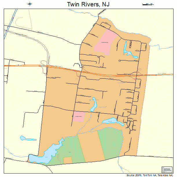 Twin Rivers, NJ street map