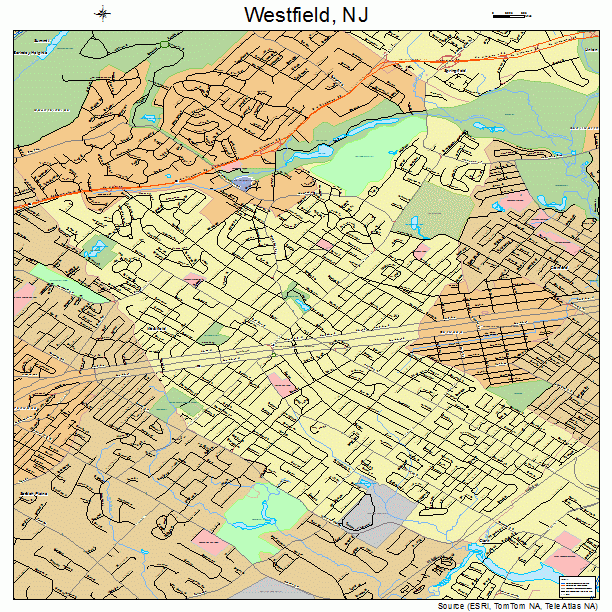 Westfield, NJ street map