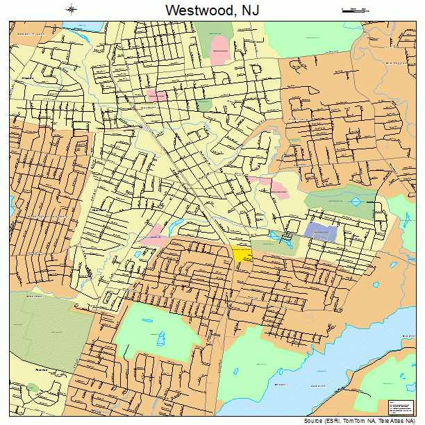 Westwood, NJ street map