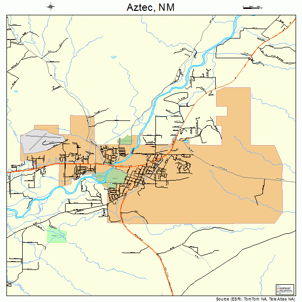 Aztec, NM street map
