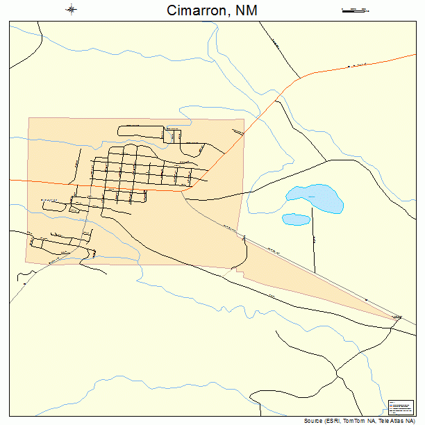 Cimarron, NM street map