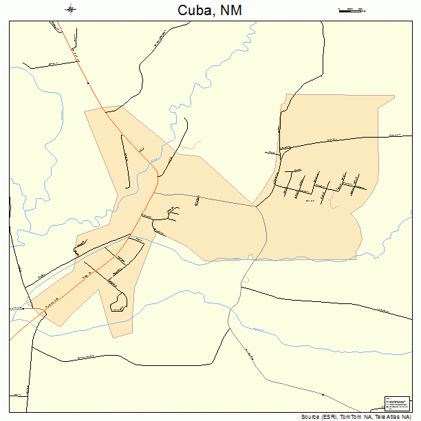 Cuba, NM street map