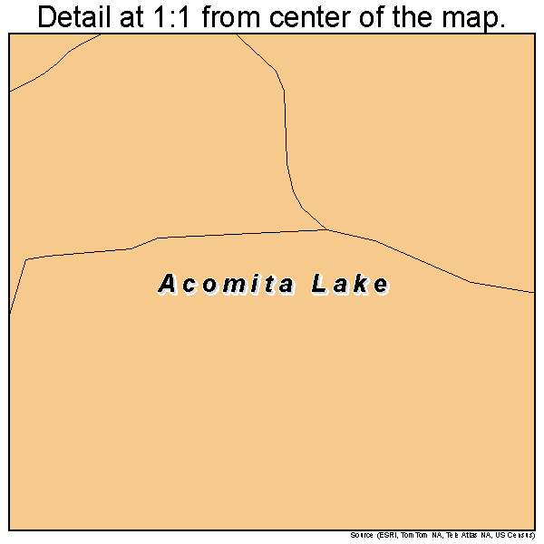 Acomita Lake, New Mexico road map detail