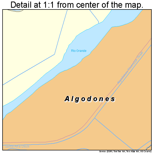 Algodones, New Mexico road map detail