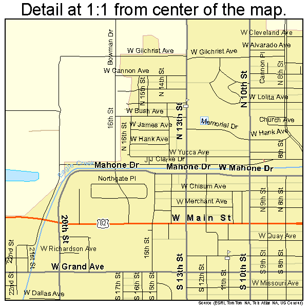 Artesia, New Mexico road map detail
