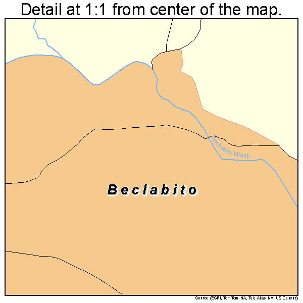 Beclabito, New Mexico road map detail