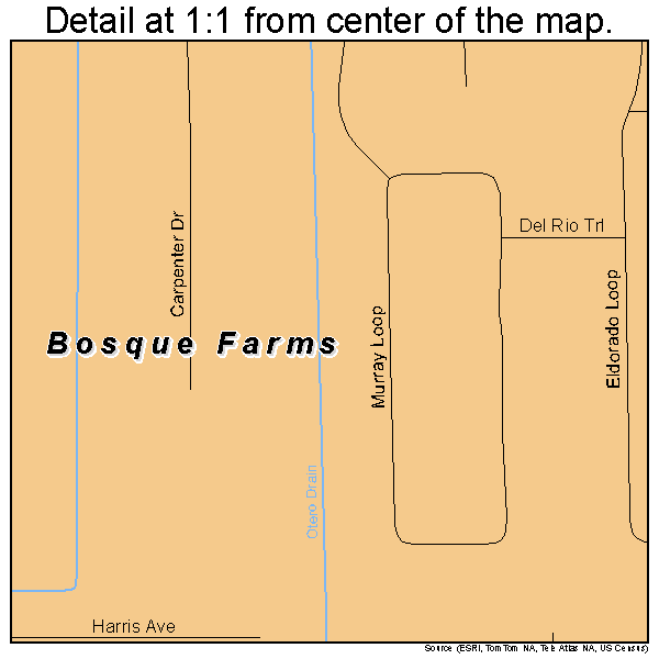 Bosque Farms, New Mexico road map detail