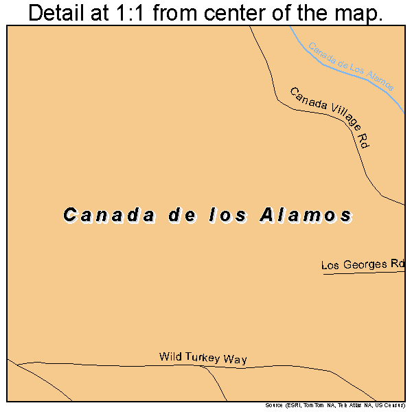 Canada de los Alamos, New Mexico road map detail