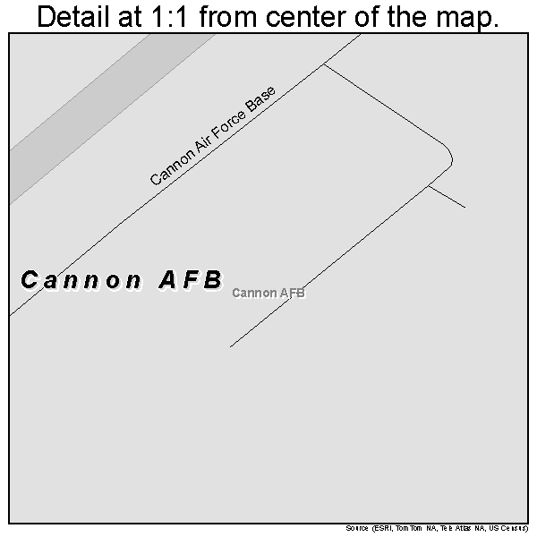 Cannon AFB, New Mexico road map detail